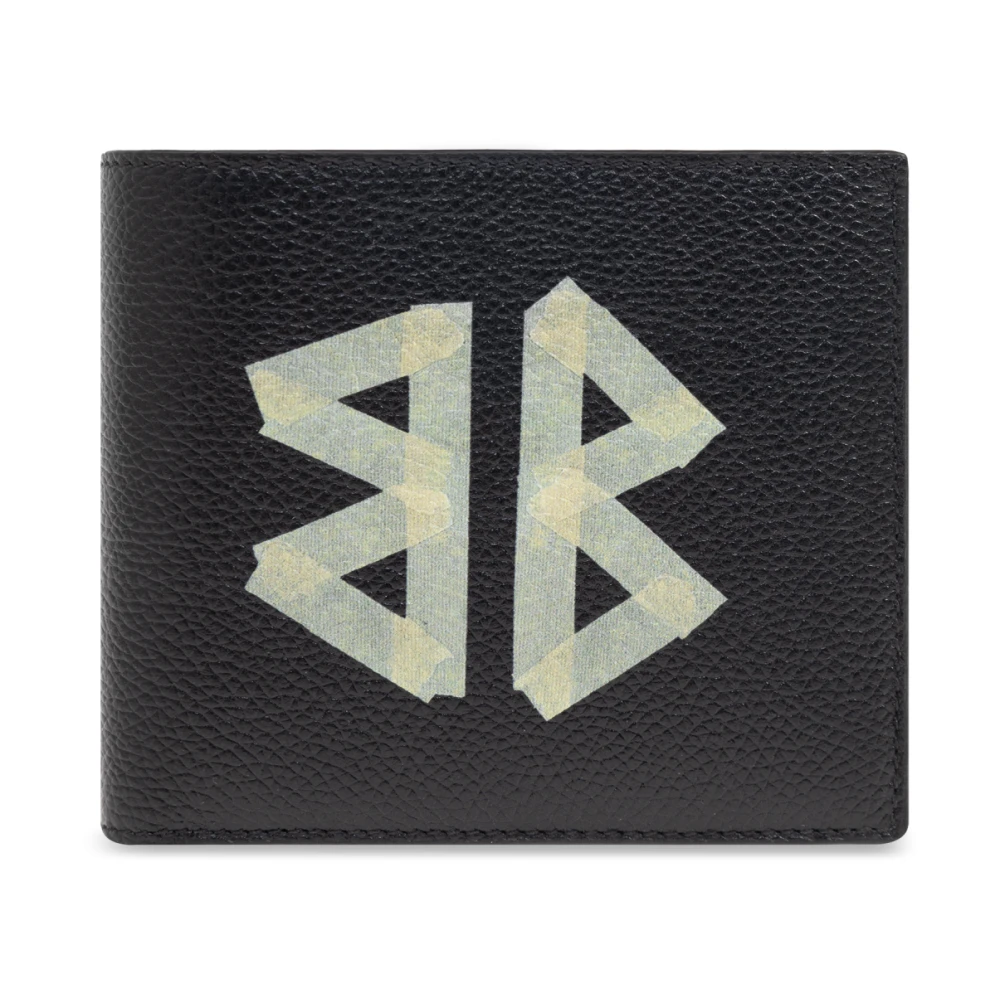 Balenciaga Leren Portemonnee Black Heren