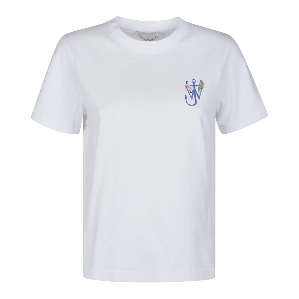 JW Anderson Geborduurd achterprint T-shirt White Dames