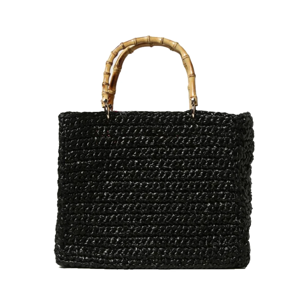 Chica London Vierkante Gehaakte Handtas met Afneembare Clutch Black Dames