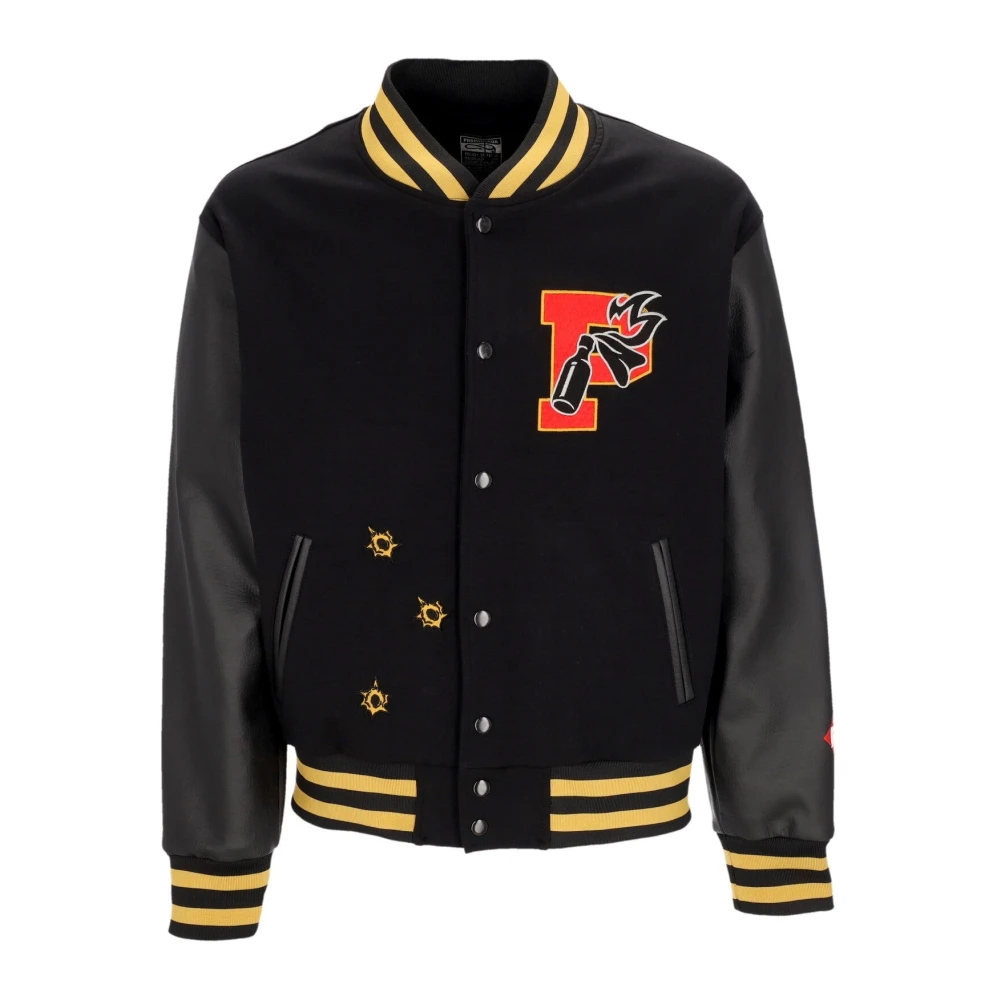Propaganda Zwarte Varsity College Jas Eco-leer Black Heren