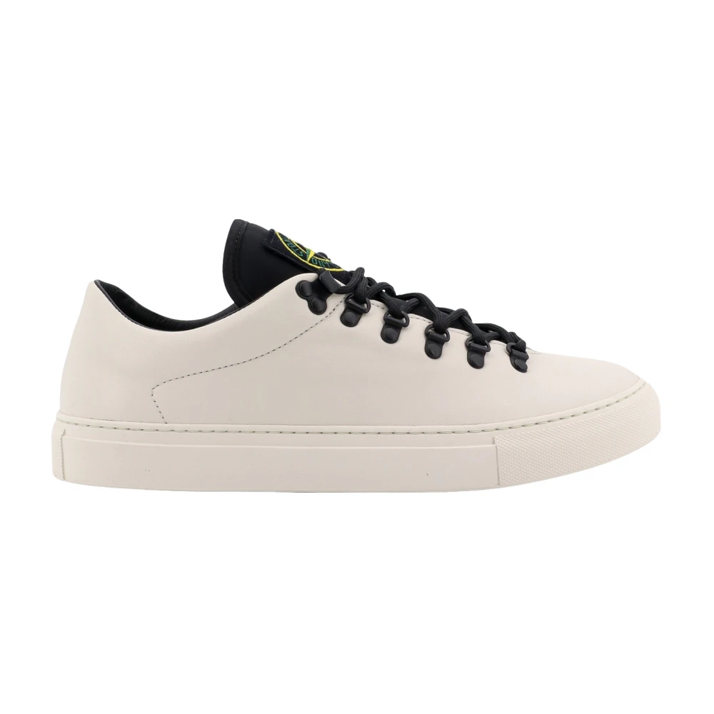 Stone Island Vita Sneakers Snörning Gummisula White, Herr