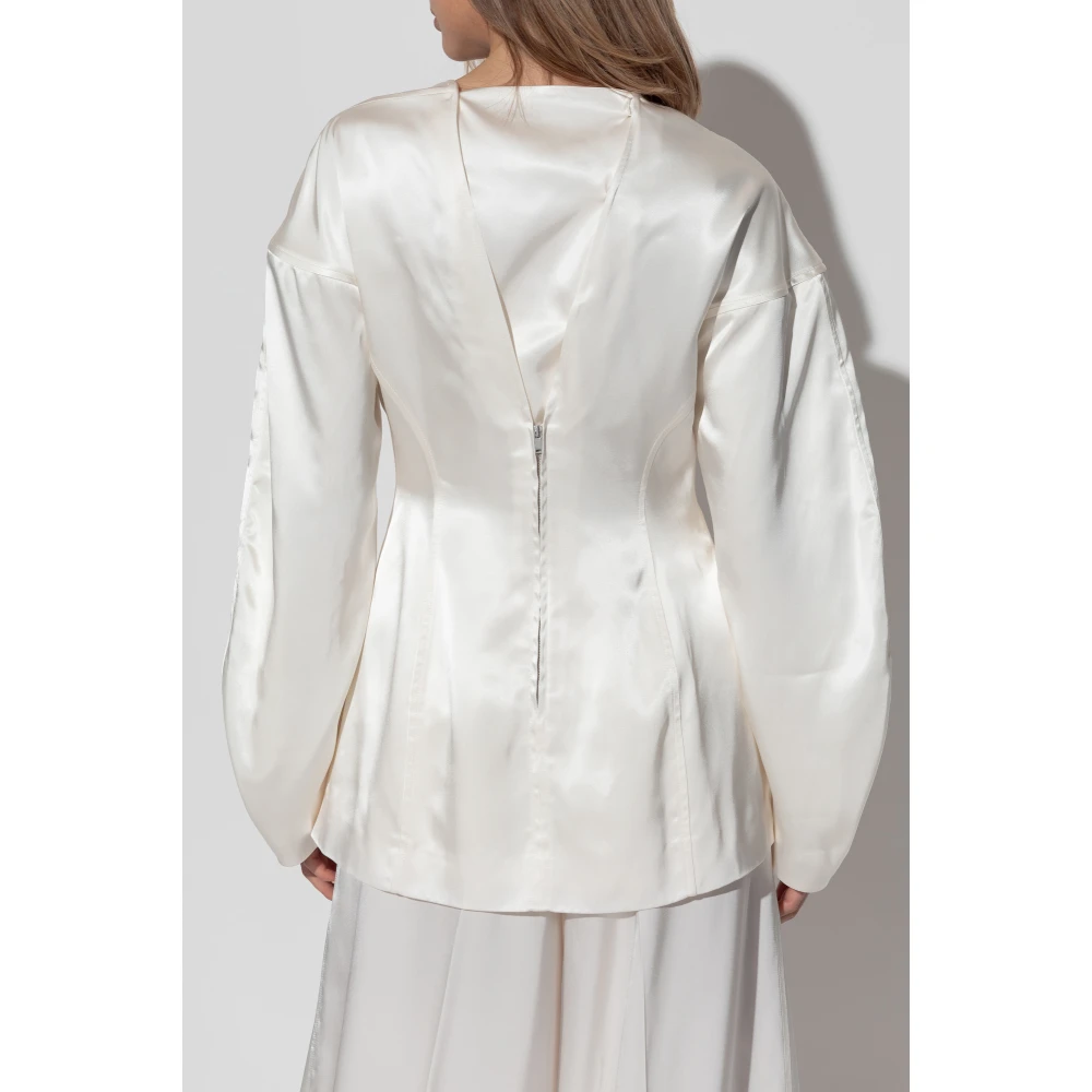 Jil Sander Glinsterende Top White Dames