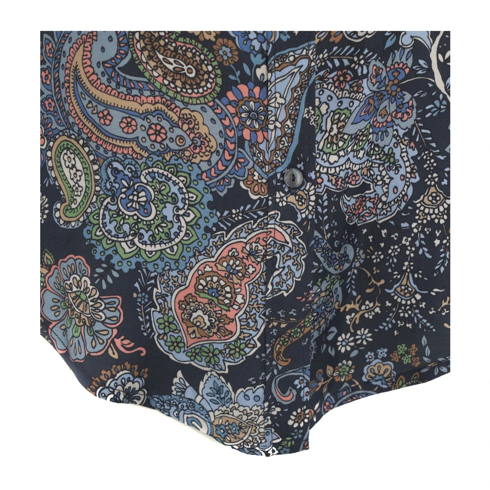 Himon's Blauwe Paisley Print Blouse Multicolor Dames