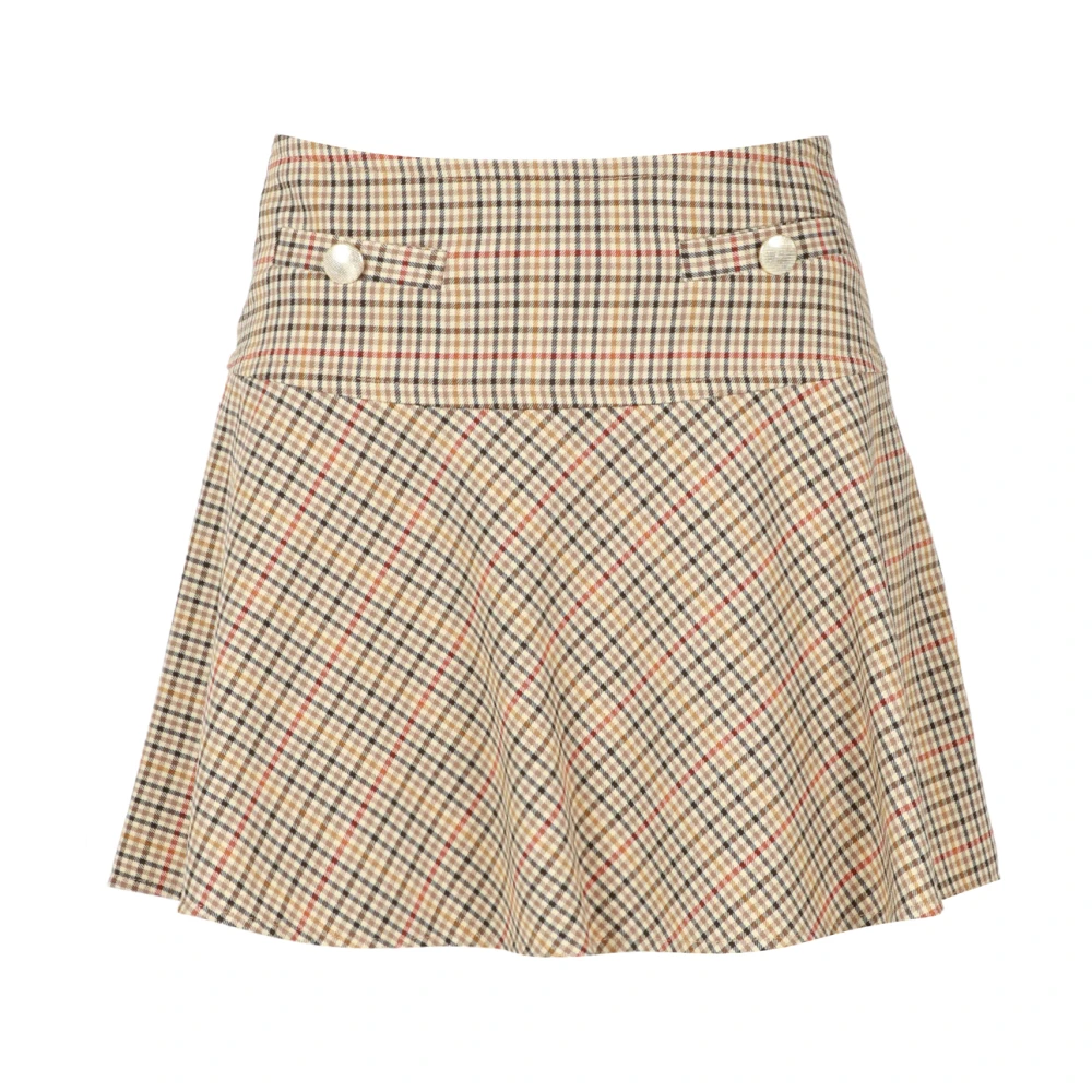 Semicouture Annabella Polyviscose Rok met Basque Beige Dames