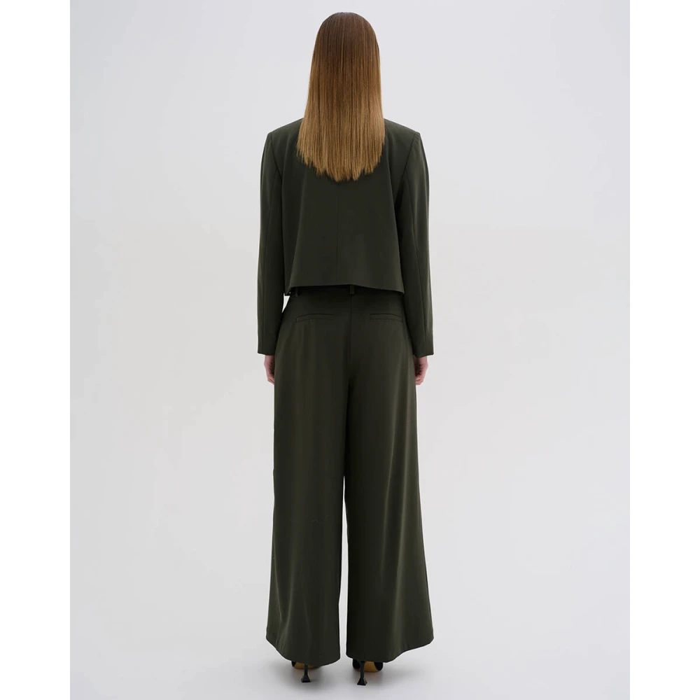 My Essential Wardrobe Wijde Hace Broek Green Dames