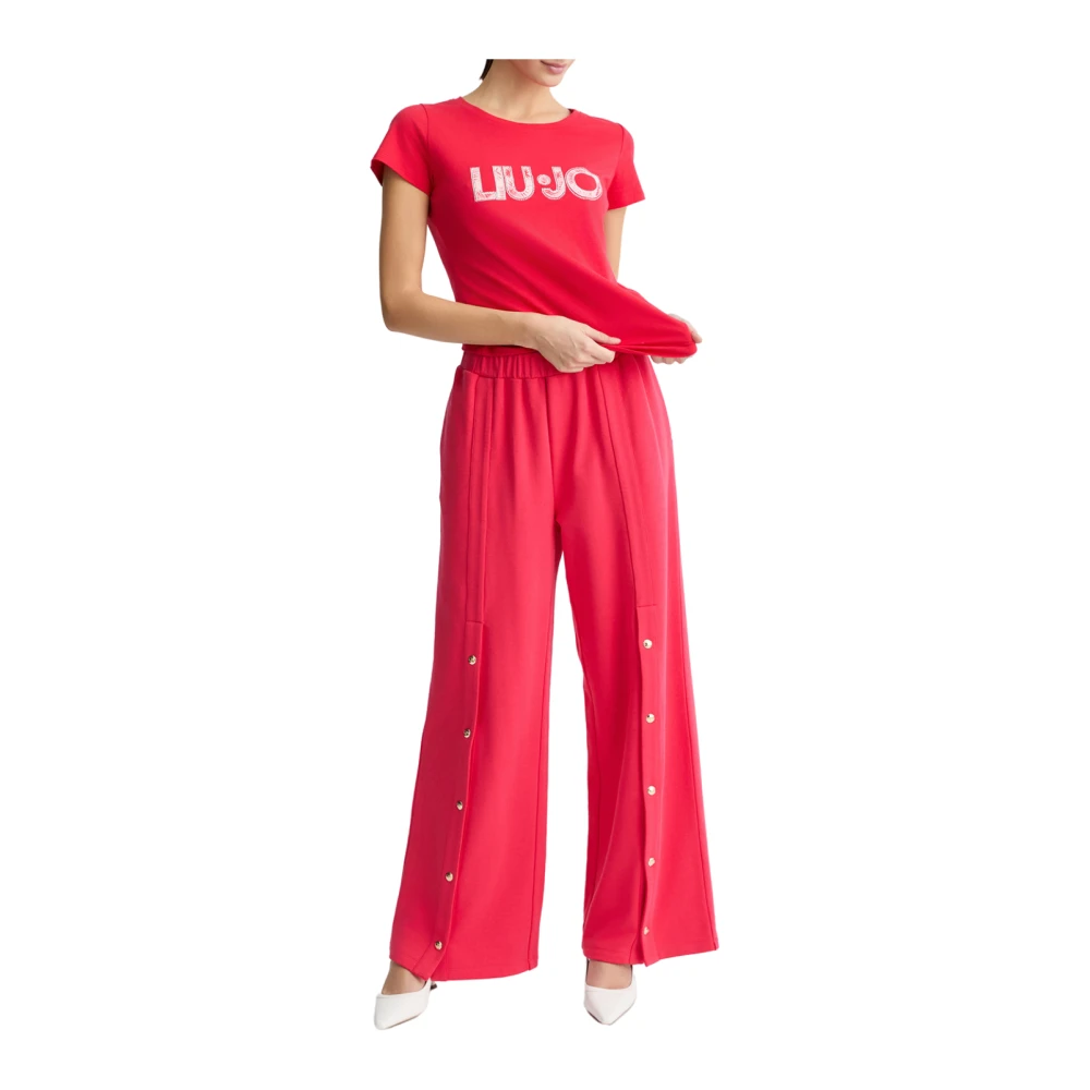 Liu Jo Rode Katoenmix Joggingbroek Red Dames