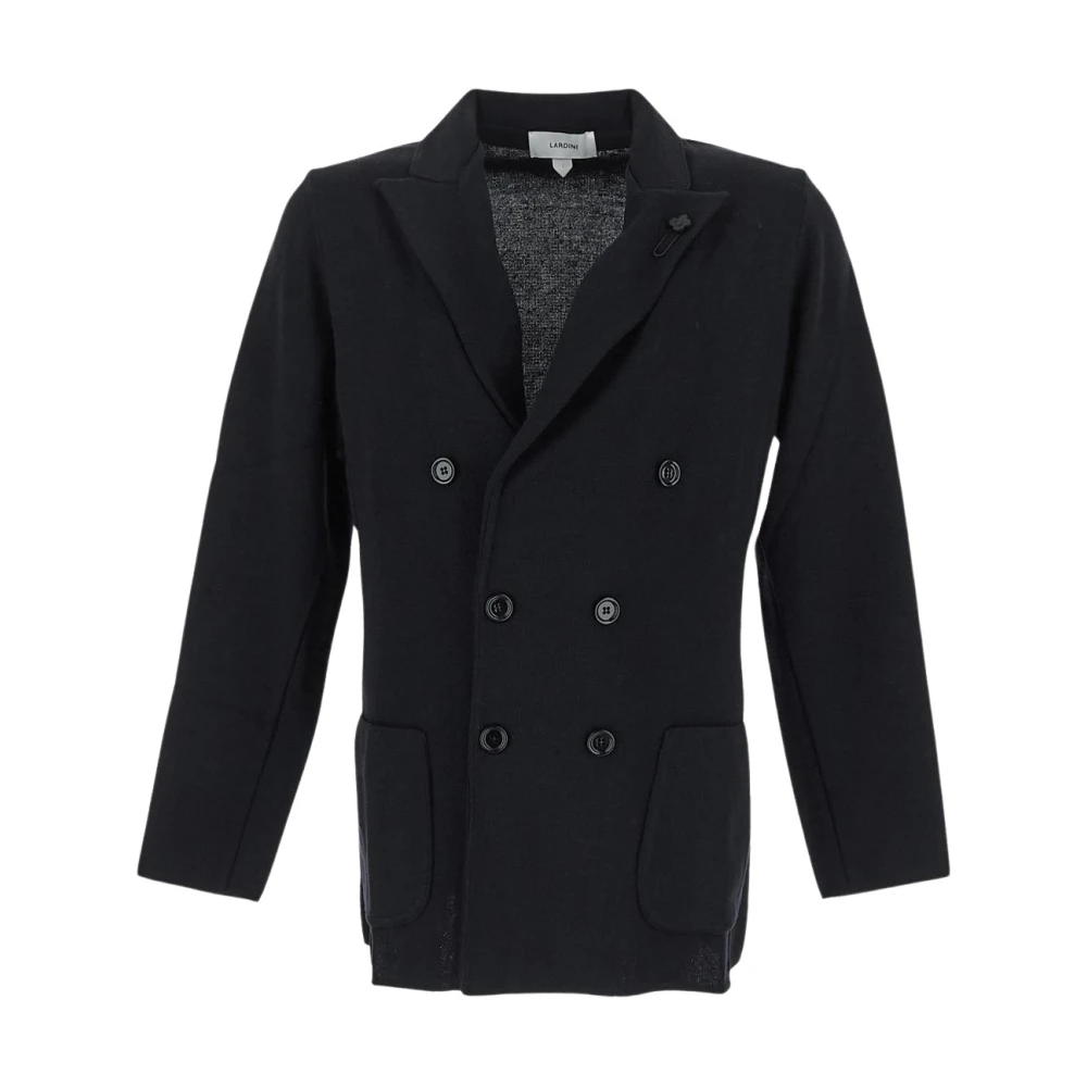 Lardini Dubbel-Breasted Gebreid Jack van Wol Black Heren