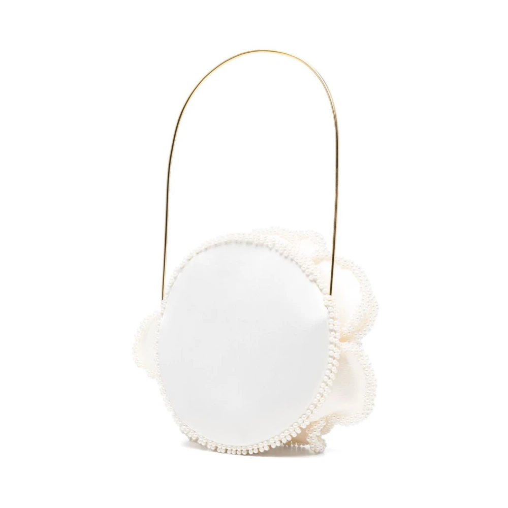 Vanina Elegante Beige Handtas met Faux-Parel Versiering Beige Dames