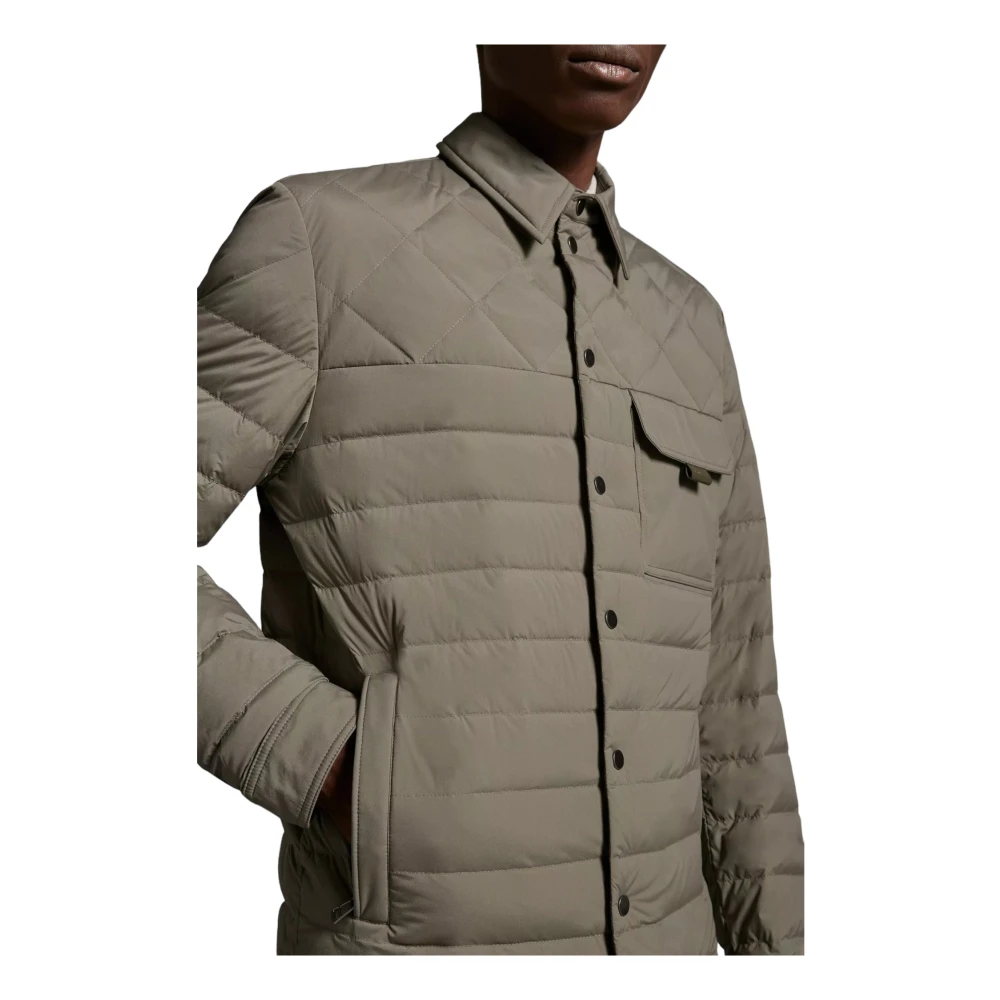 Moncler Groene Dons Shacket Jas Green Heren
