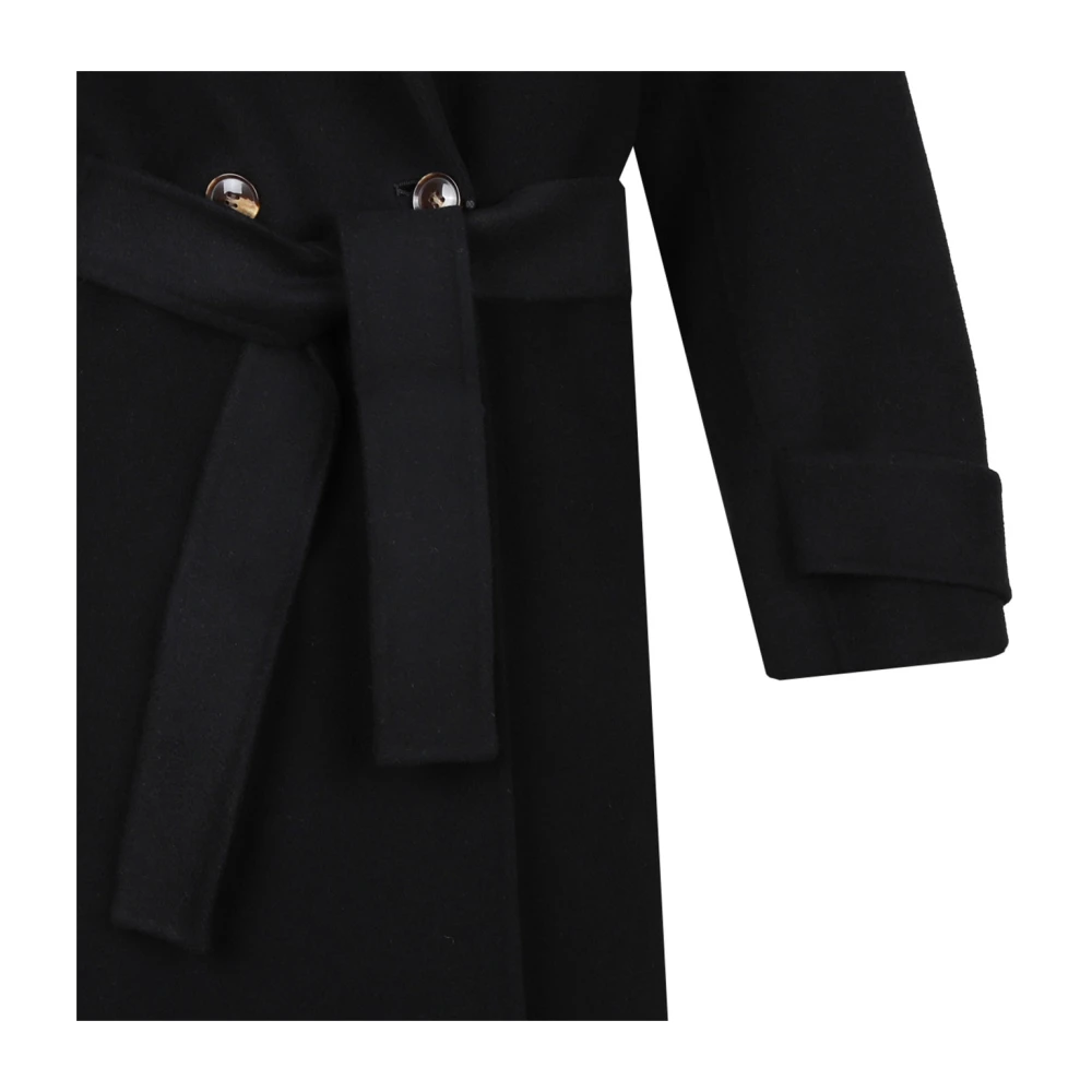 Marella Zwarte Arley Lange Jas Black Dames