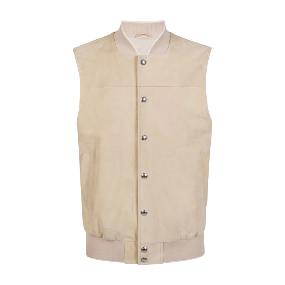 Eleventy Herren Beige Gilet Bomber