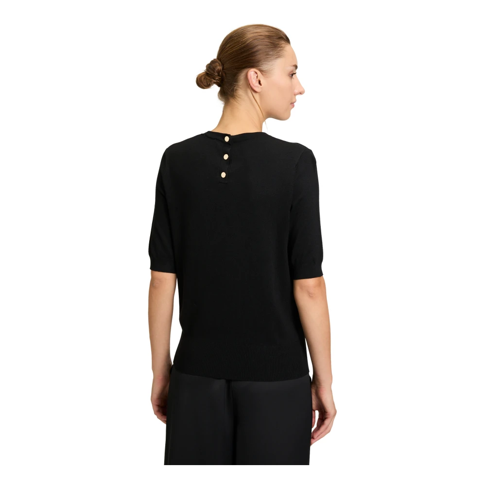Vera Mont Gebreide trui met knopen Black Dames