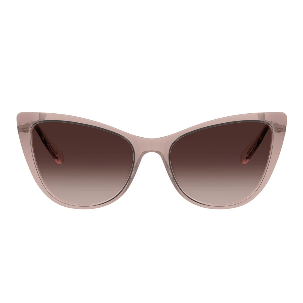 Love Moschino Metalen Eyewear Collectie Nude Acetaat Montuur met Gouden Metalen Armen Pink Dames