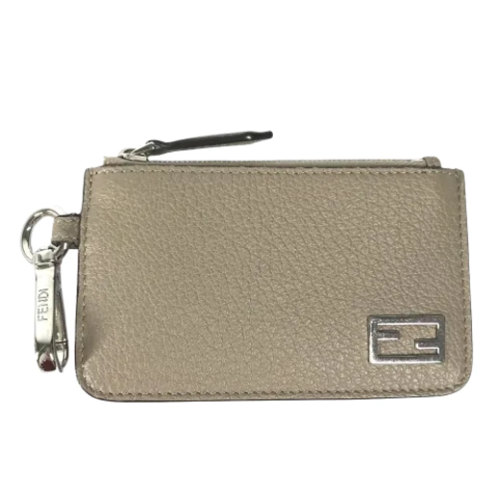 Fendi Vintage Pre-owned Leather wallets Beige Dames