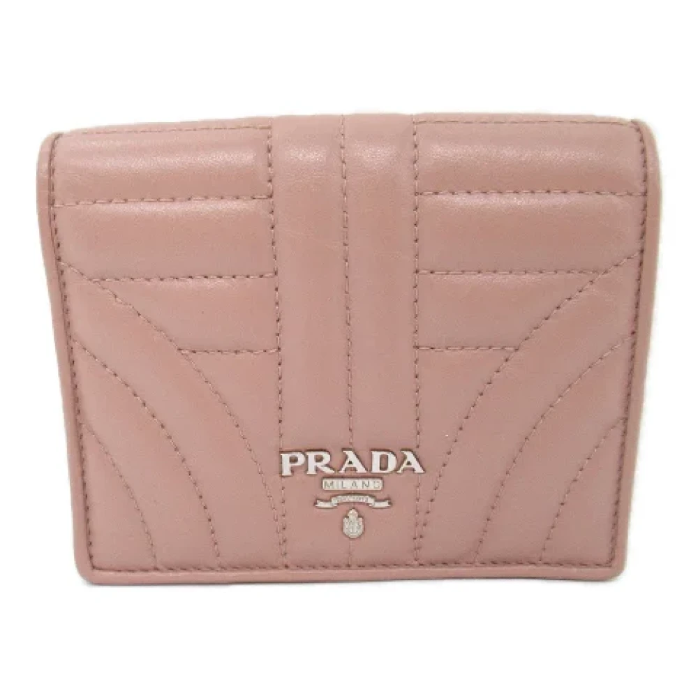 Prada Vintage Pre-owned Leather wallets Beige Dames