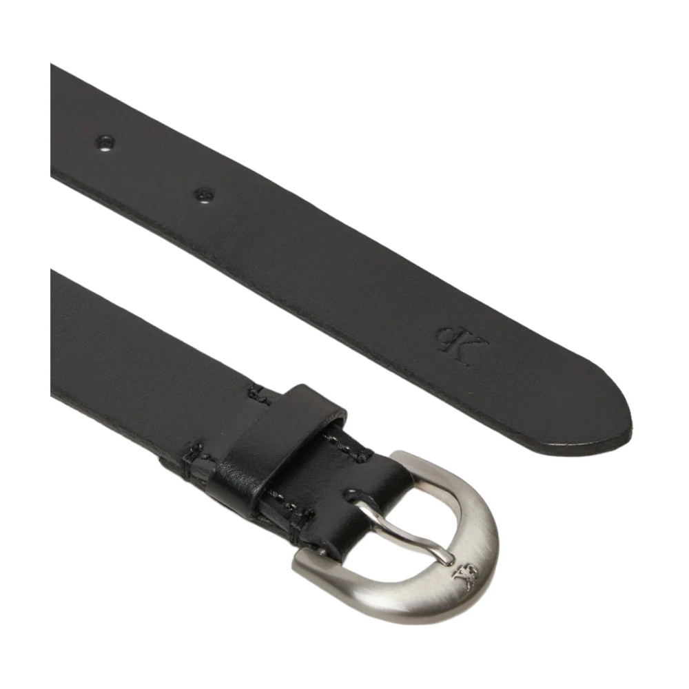 Calvin Klein Jeans Casual Pin Gesp Leren Riem Black Dames