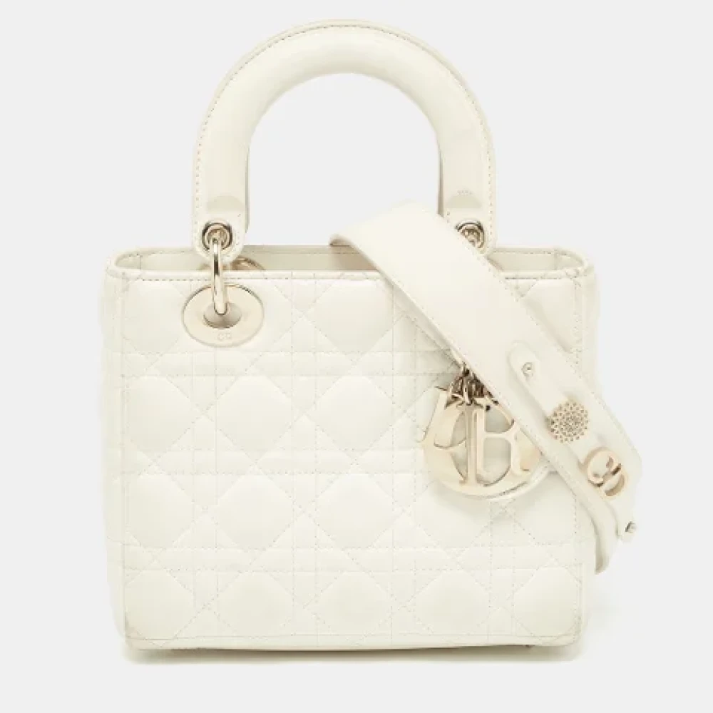 Dior Vintage Pre-owned Leather totes White Dames