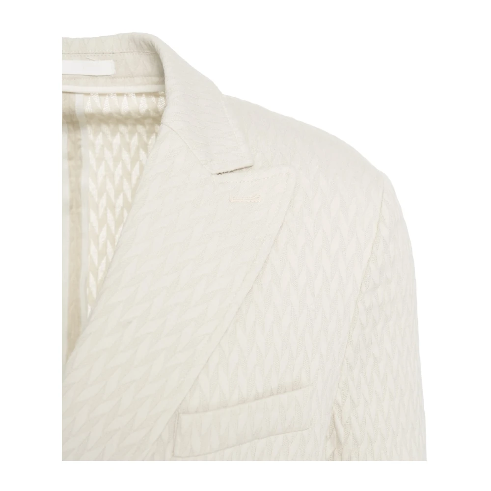 Paolo Pecora Beige Chevron Blazer voor Mannen Beige Heren
