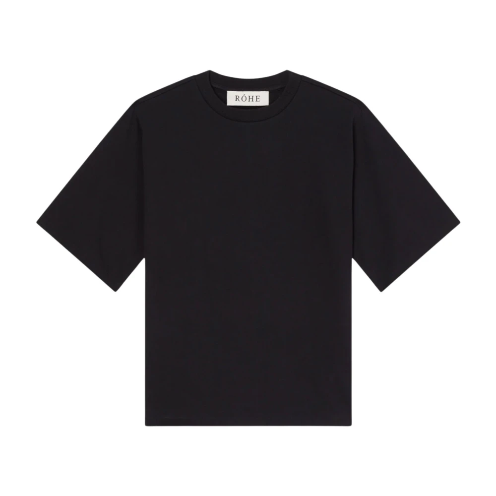 Róhe Klassiek Zwart Katoenen T-shirt Black Dames