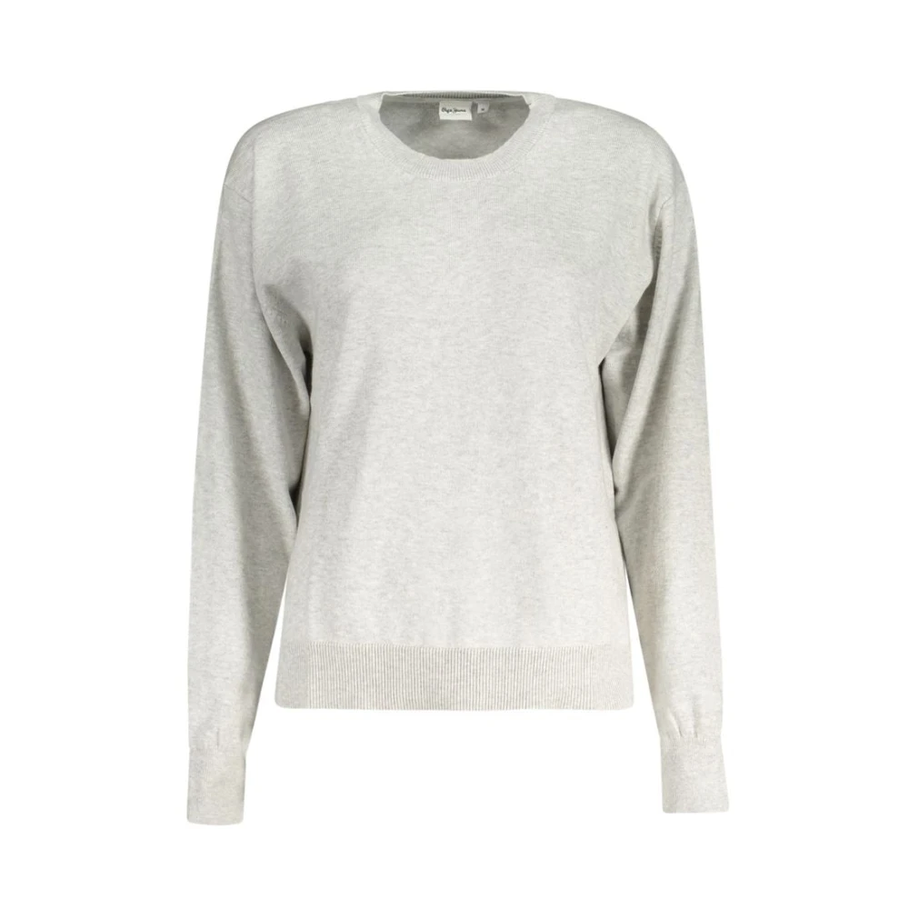 Pepe Jeans Women's Gray Grigio Cotton Jumper - Round-Neck Knitwear - Xs - Knitwear