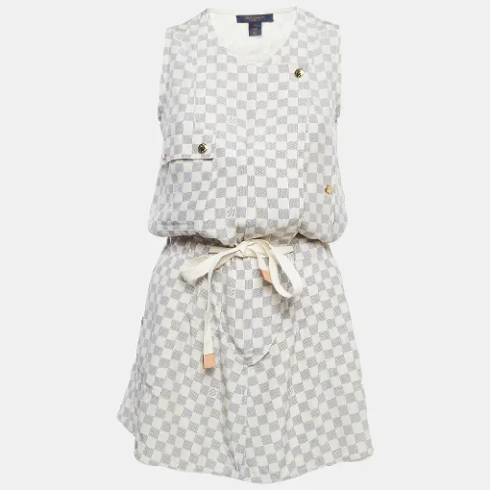 Louis Vuitton Vintage Pre-owned Silk dresses White Dames