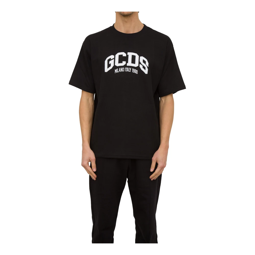 Gcds Eenvoudig en opvallend T-shirt met korte mouwen Black Heren