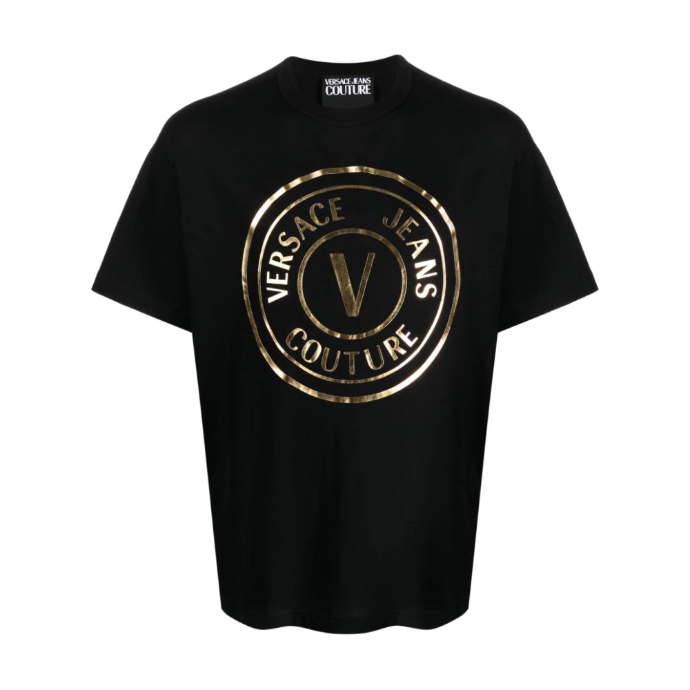 Versace Jeans Couture Zwarte T-shirts & Polos Ss24 Black Heren