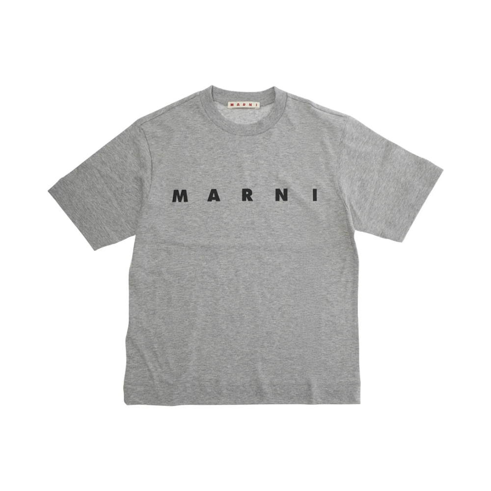 Marni Boys Gray Kids Short Sleeve T-Shirts, 10 Y, Grey Unisex T-Shirts And Polos
