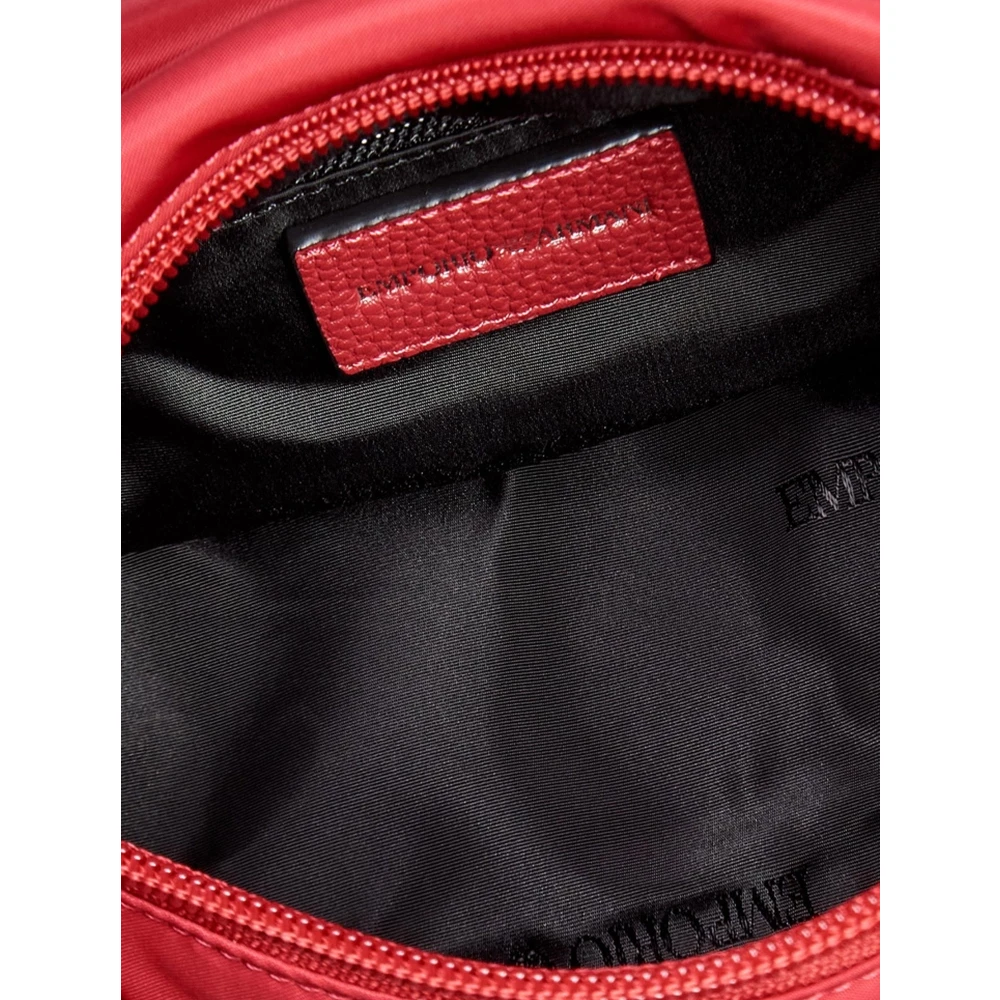 Emporio Armani Nylon Adelaar Plaque Schoudertas Red Dames