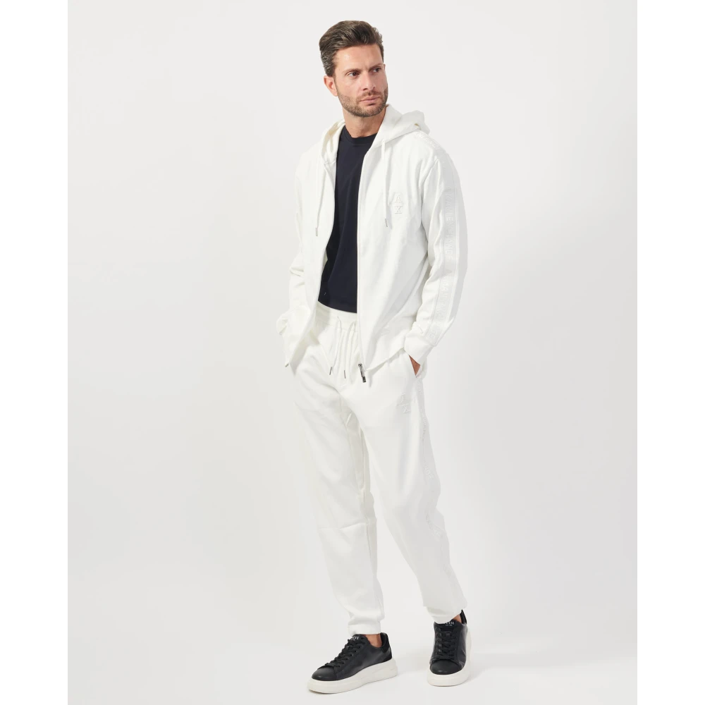 Armani Exchange Witte Hoodie Sweater Rits Logo White Heren