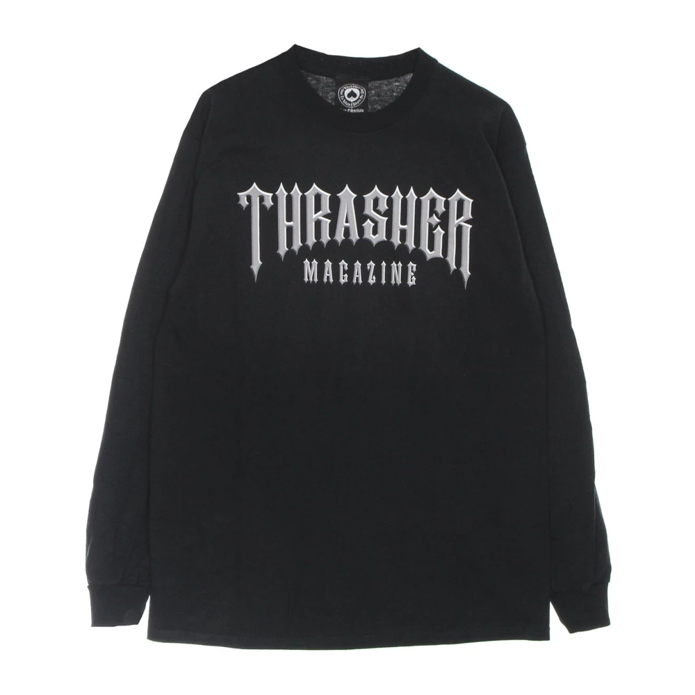 Thrasher Men's Black Long Sleeve T-Shirts, M, Long Sleeve Logo Tee