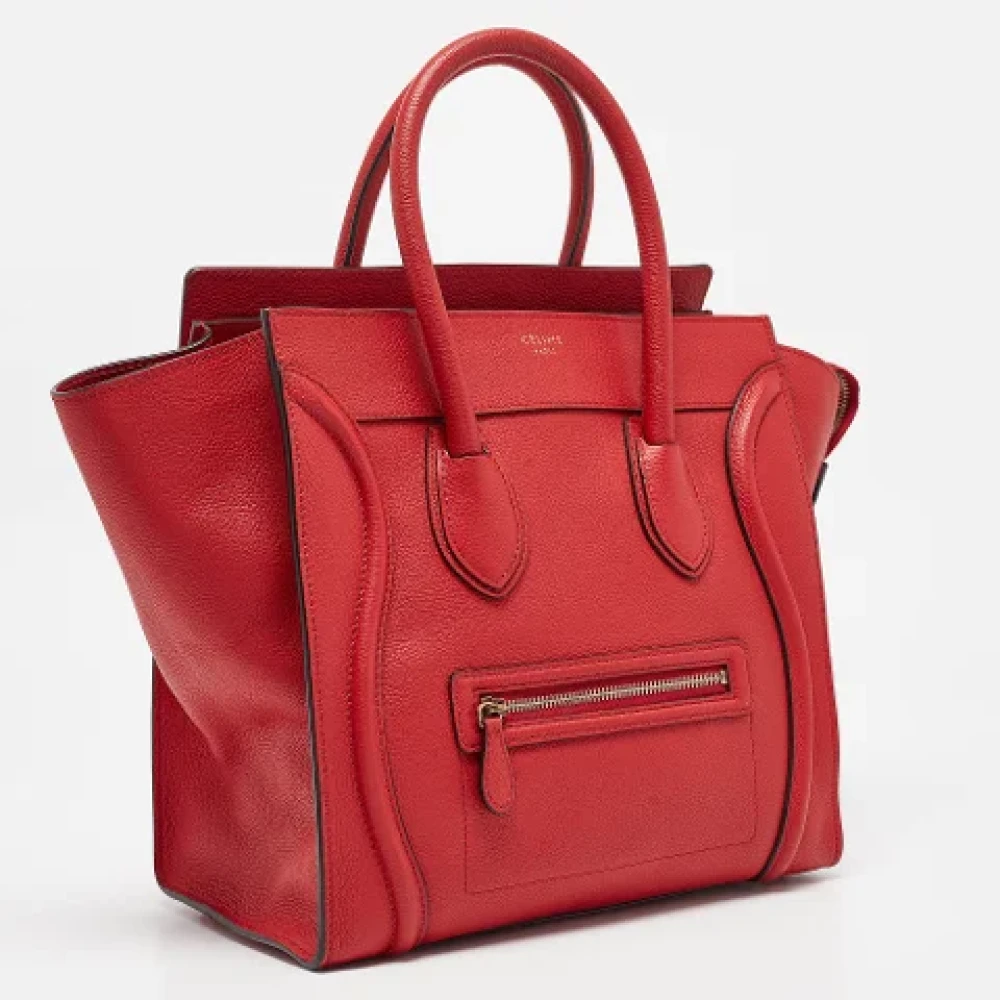Celine Vintage Pre-owned Leather totes Red Dames