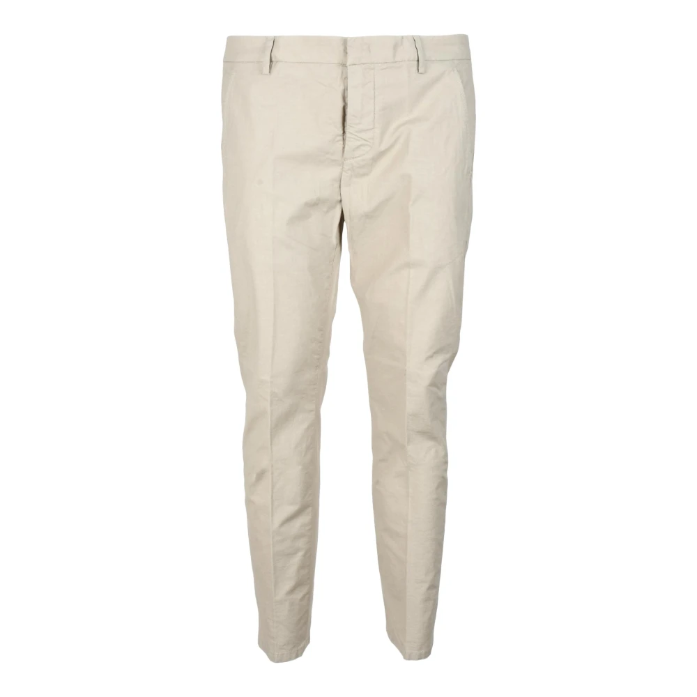 Dondup Alfredo Linneblandning Dragkedja Byxor Beige, Herr