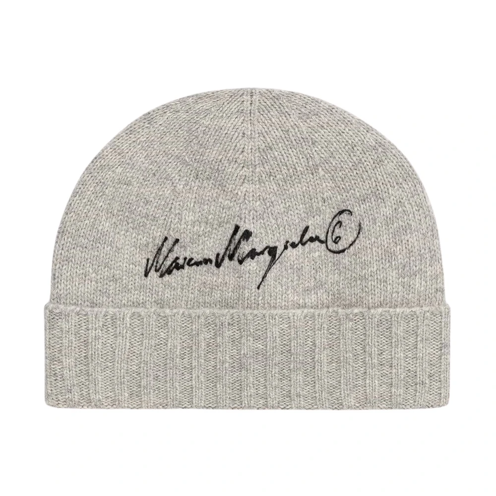 Mm6 Maison Margiela Wool Knit Beanie - Unisex - Accessories - Gray - S - Accessories