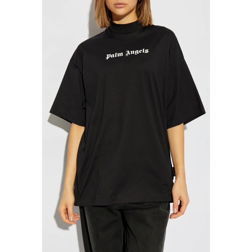Palm Angels T-shirt met logo Black Dames