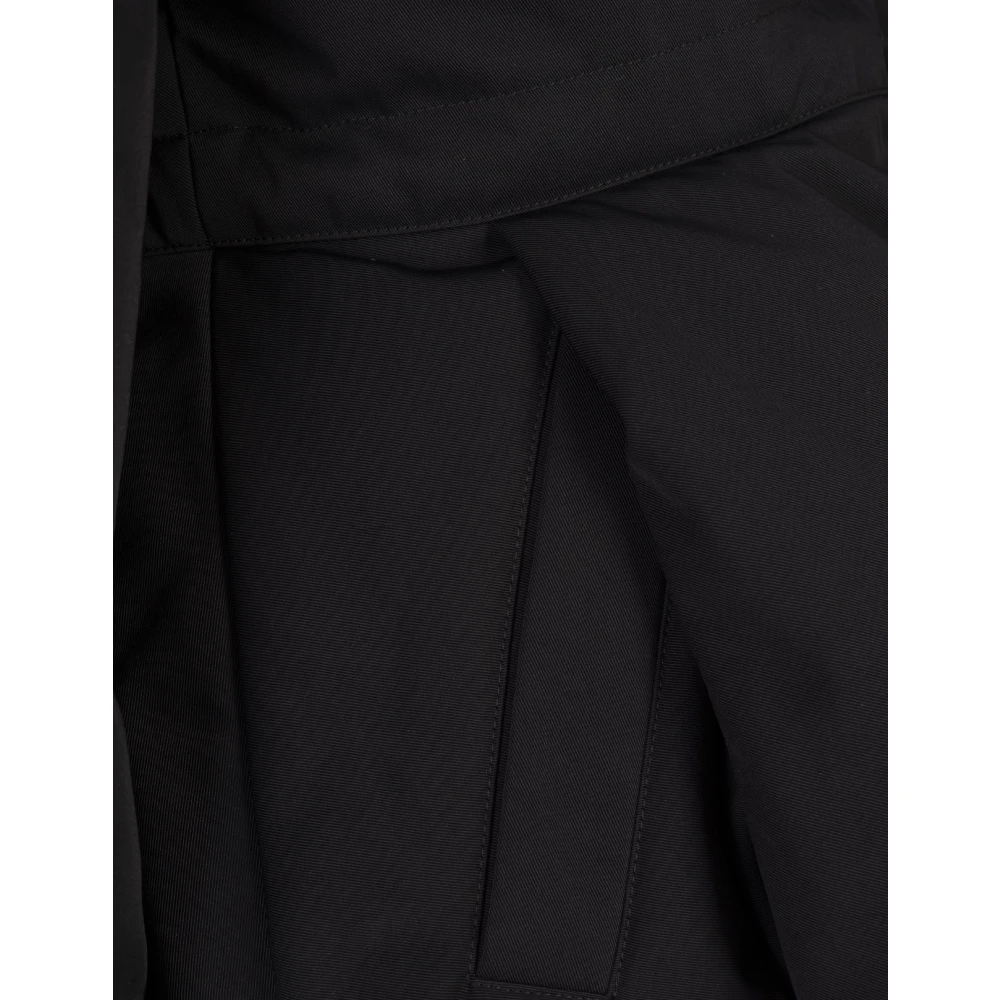 alexander mcqueen Zwarte waterdichte donsjas met ruchedetails Black Dames