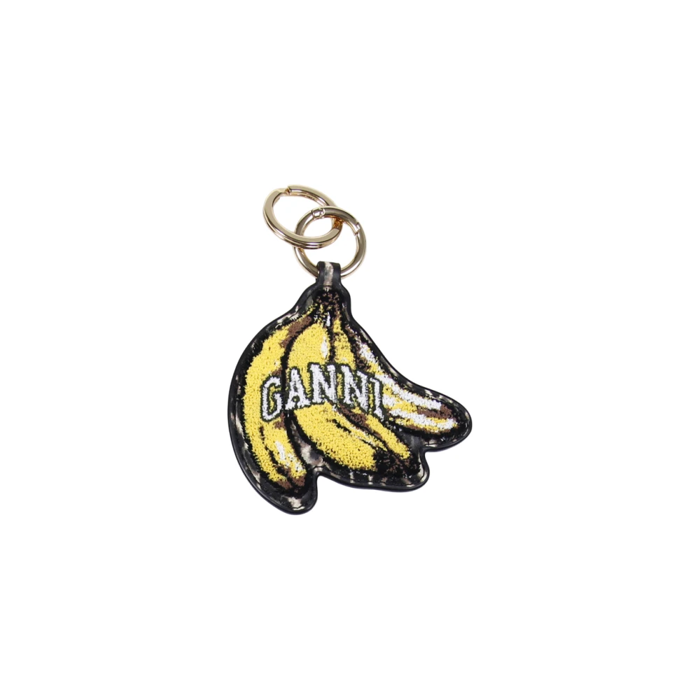 Ganni Women's Black Keychains, One Size, Joy Banana Keyring