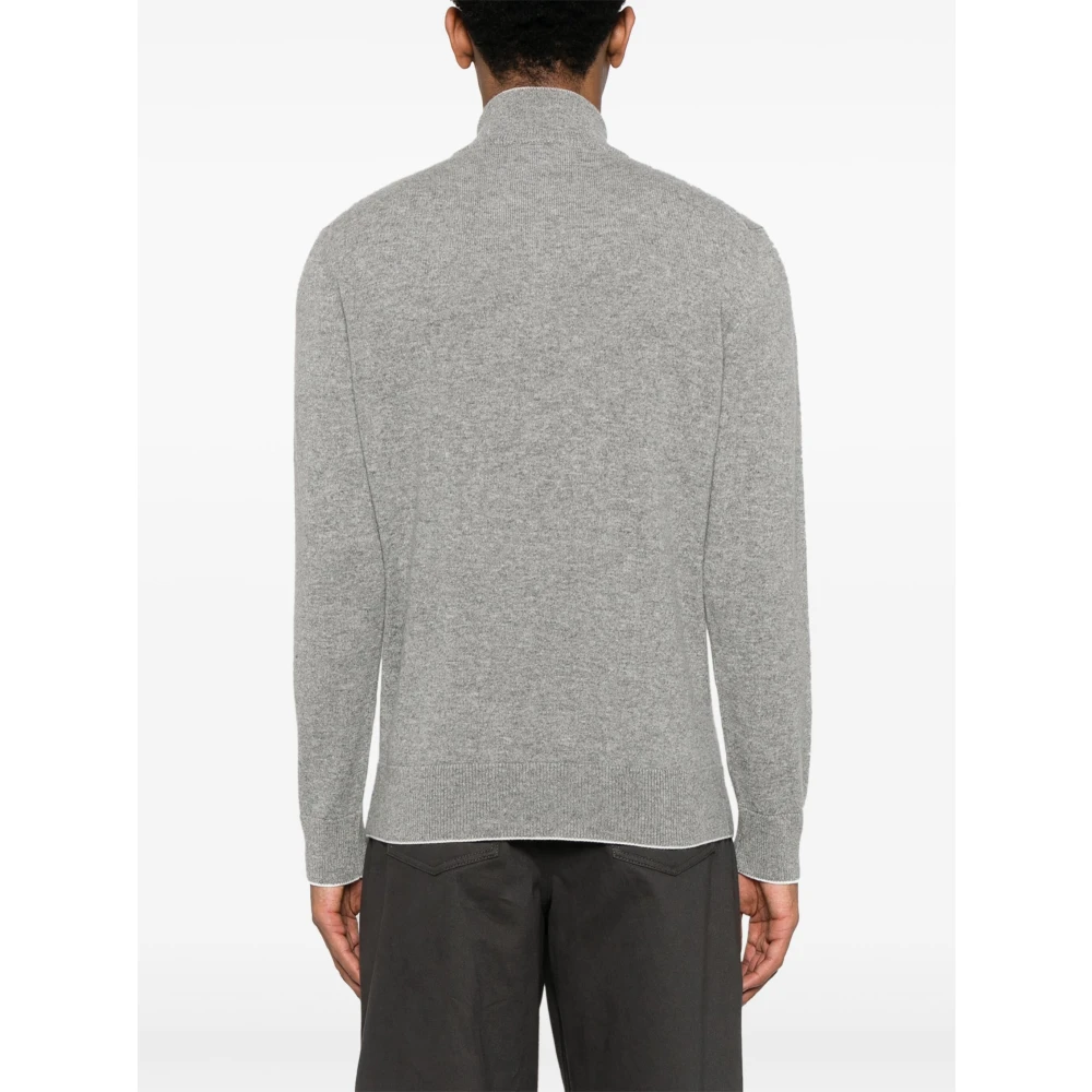 Eleventy Luxe Cashmere Half-Zip Gebreide Kleding Gray Heren