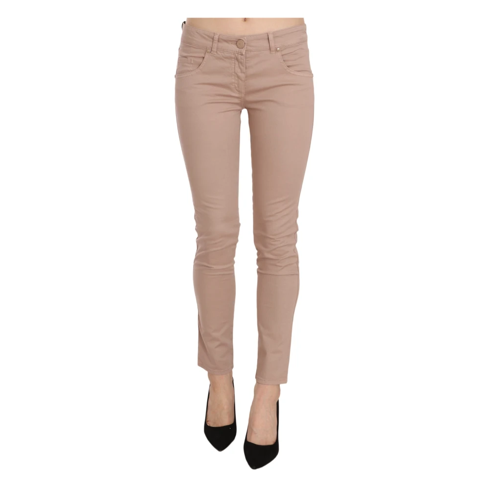 Cristinaeffe , Skinny Trousers, Female, Brown, S, Low Waist Slim Fit Skinny Trousers
