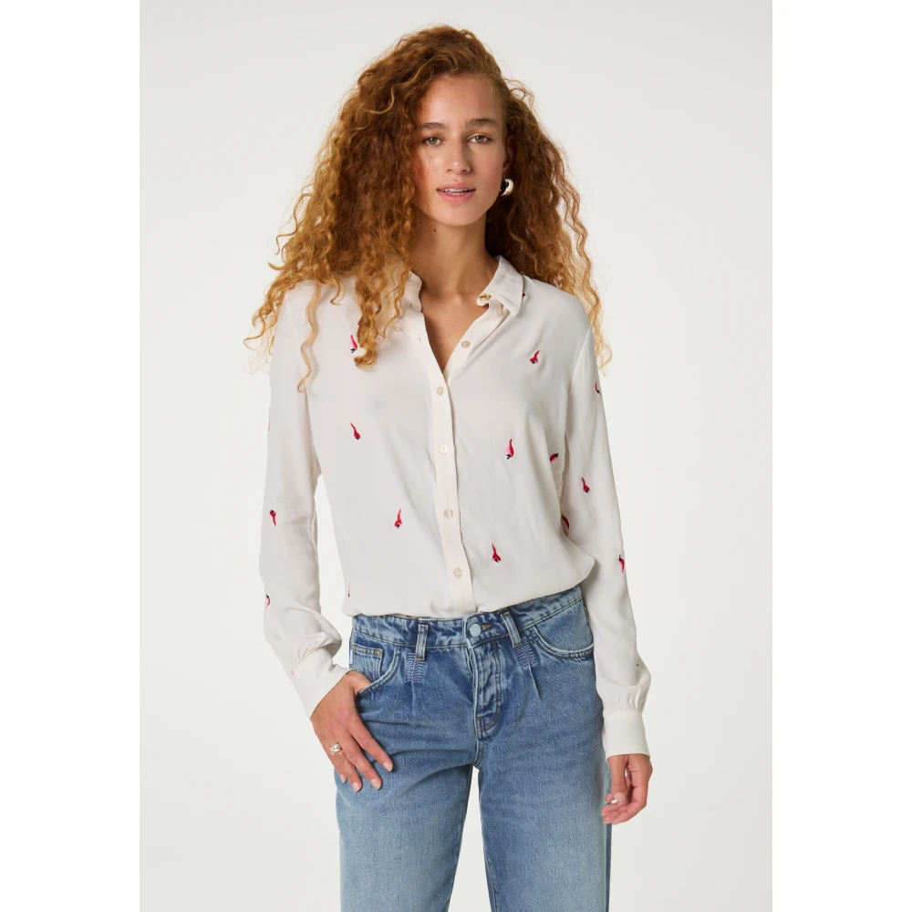 Fabienne Chapot Lot Embro Blouse Beige Dames