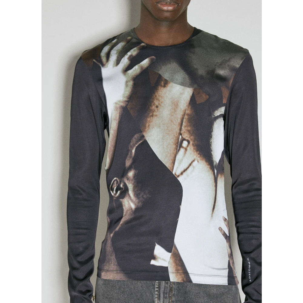 Y Project Langarm T-Shirt met Grafische Print Black Heren