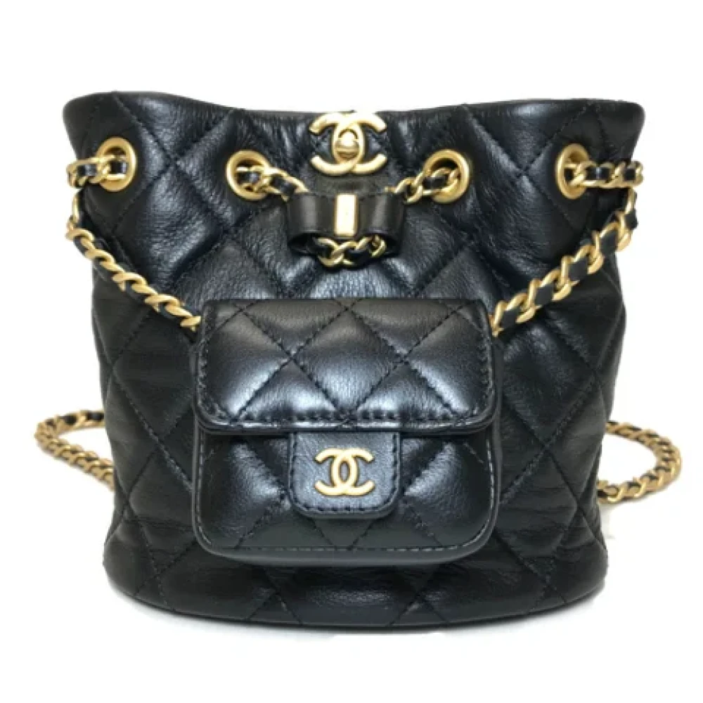 Chanel Vintage Pre-owned Leather shoulder-bags Black Dames