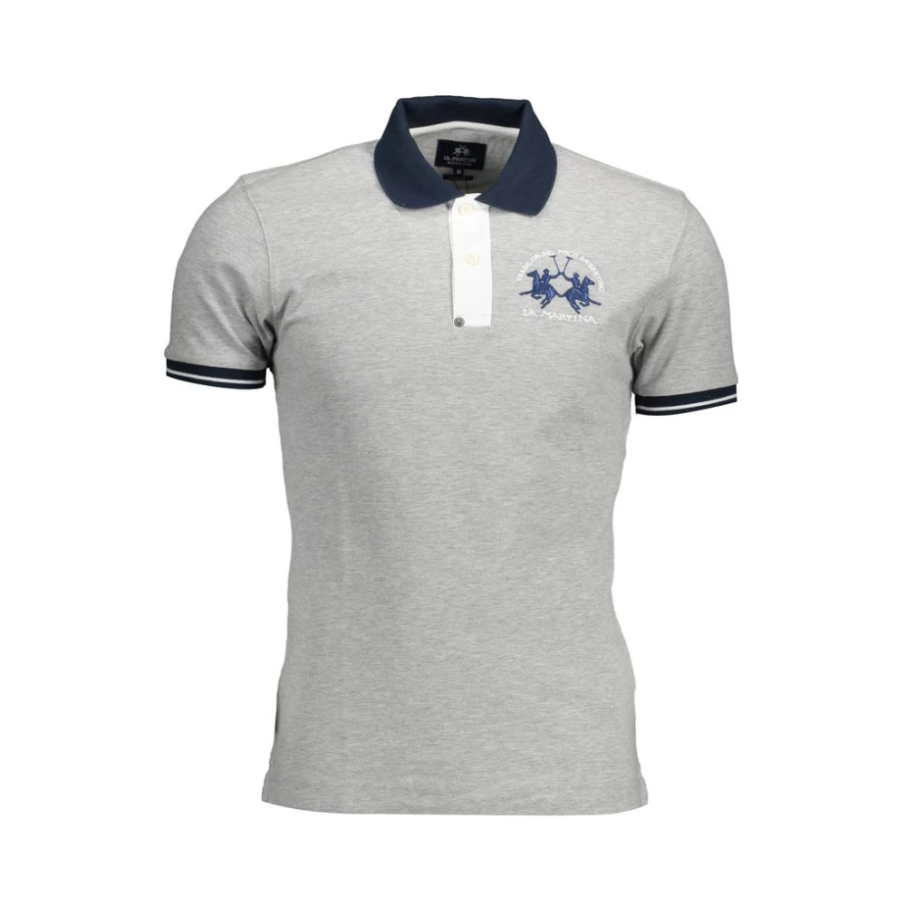 La Martina Men's Gray Polo Shirts,, Cotton Polo Shirt 2XL
