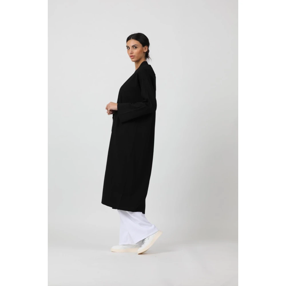 Alpha Studio Lang Gebreid Vest Black Dames