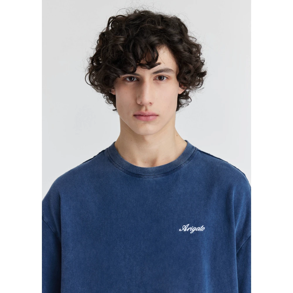 Axel Arigato Honor Washed T-Shirt Blue Heren