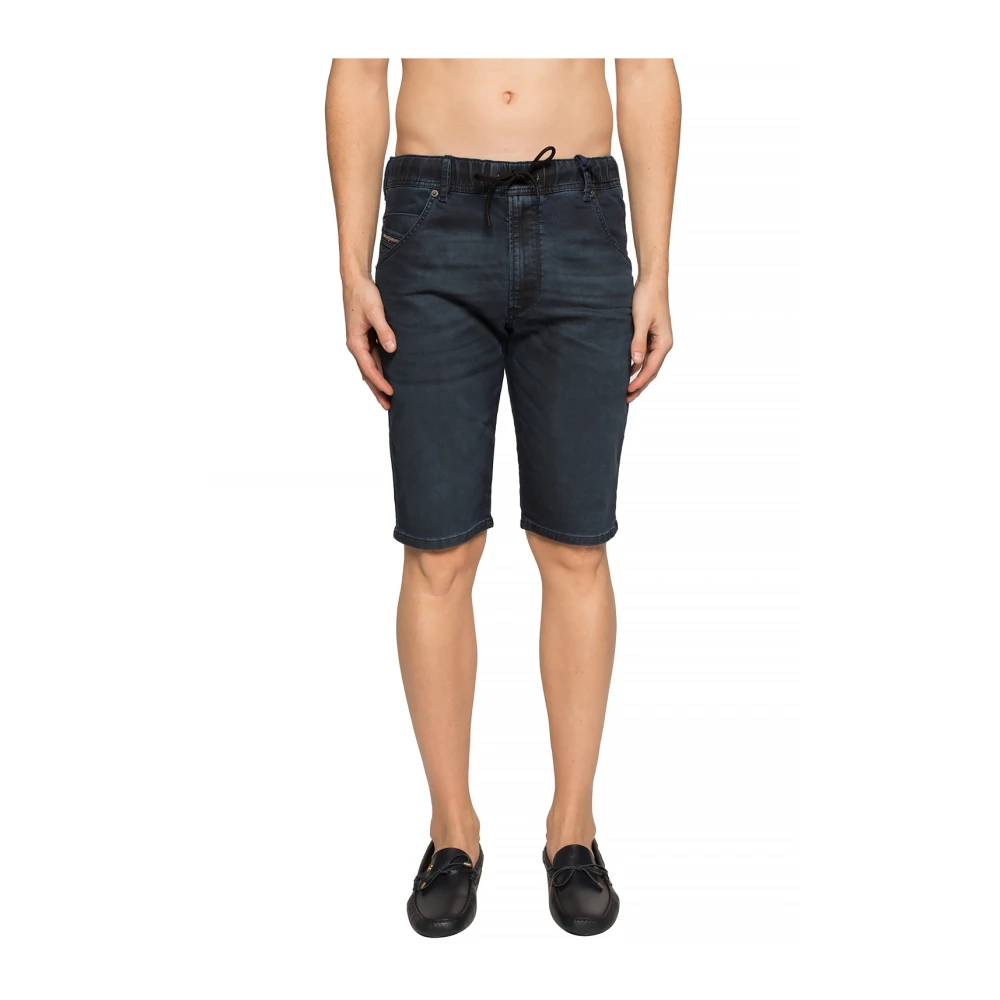 Diesel Denim shorts met logo Blue Heren