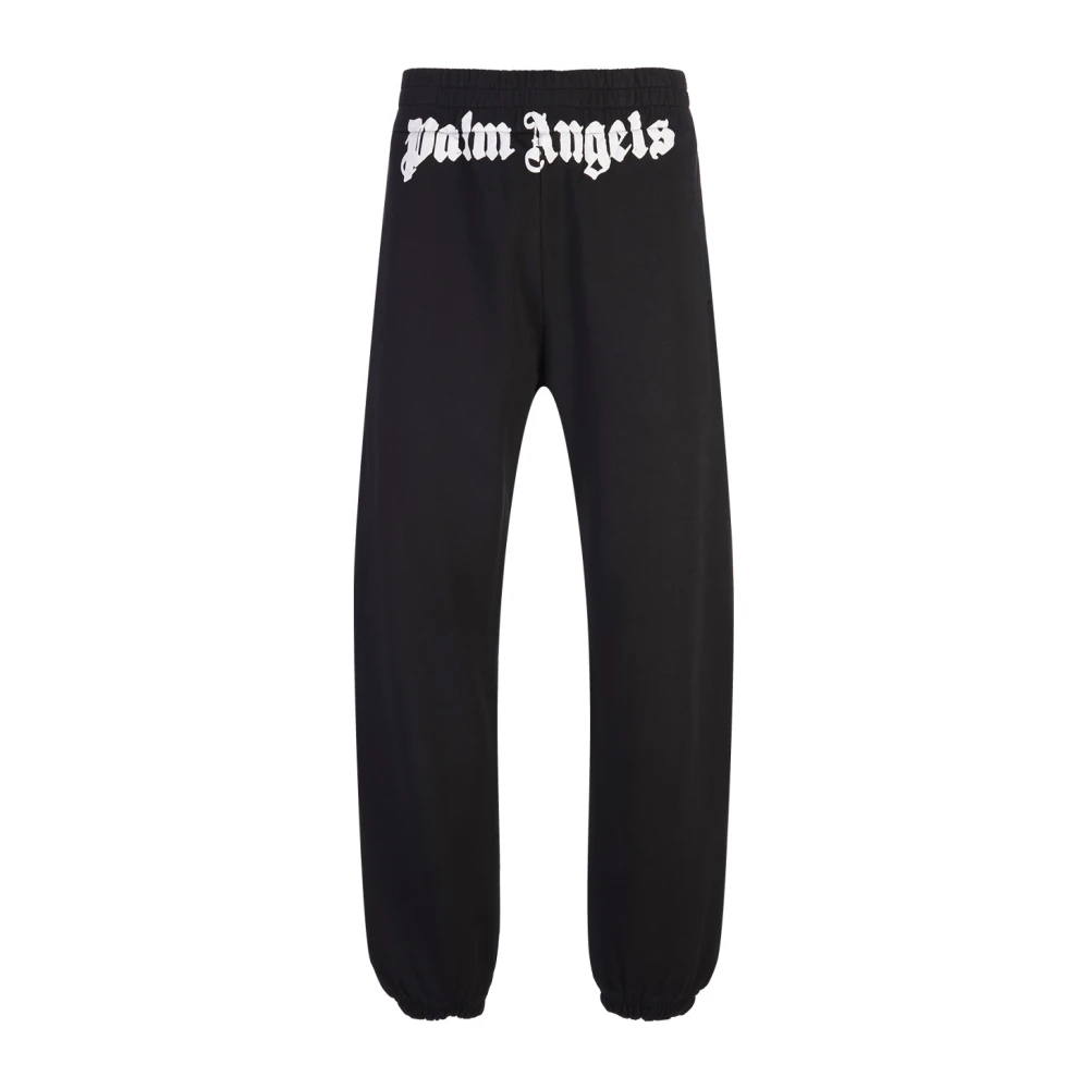 Palm Angels Zwarte Katoenen Fleece Joggers Black Heren