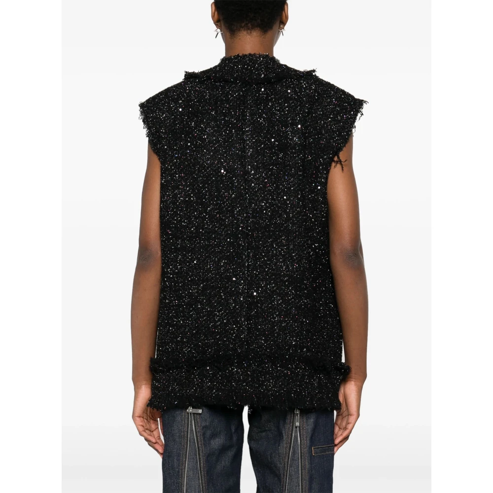 Msgm Stijlvolle Polyester Vest voor Vrouwen Black Dames