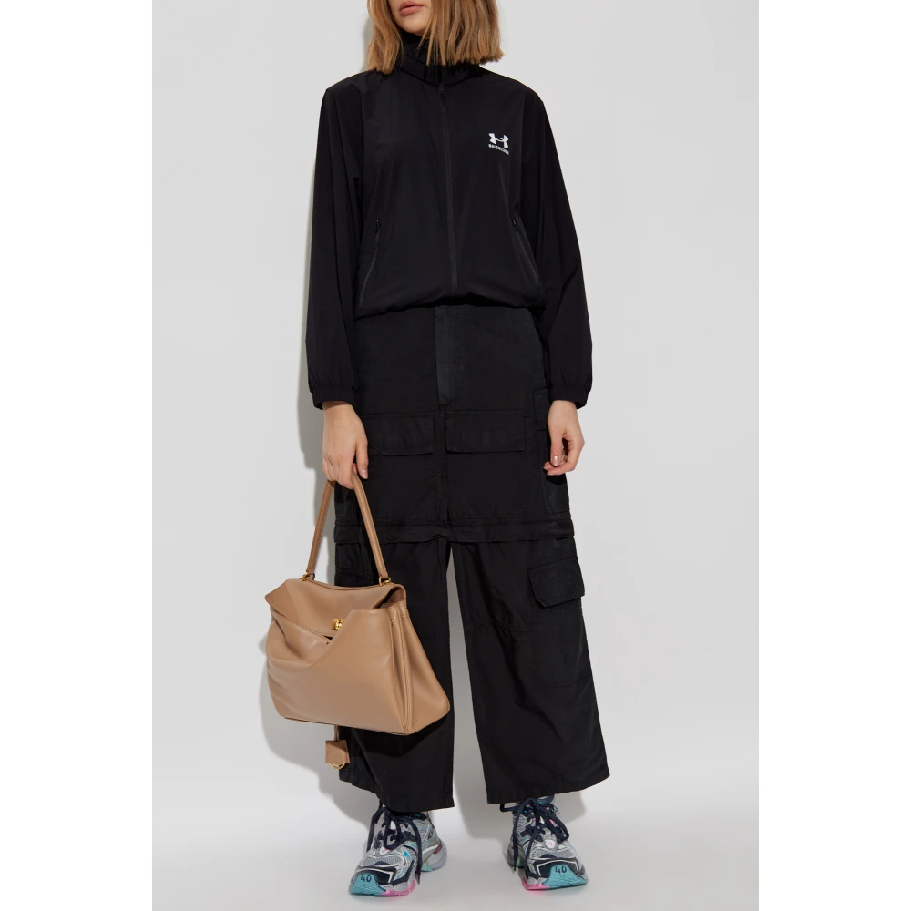 Balenciaga Jas met capuchon verborgen in kraag Black Dames