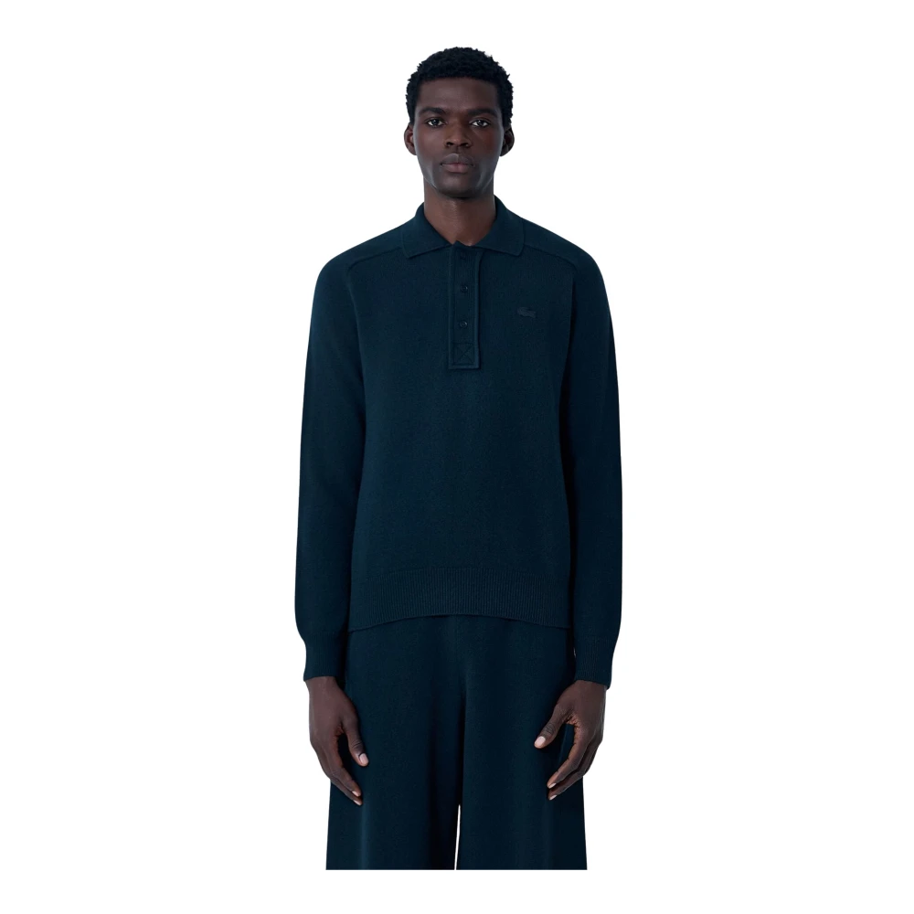 Lacoste Men's Black Polo Shirts, M, Logo Motif Polo Jumper